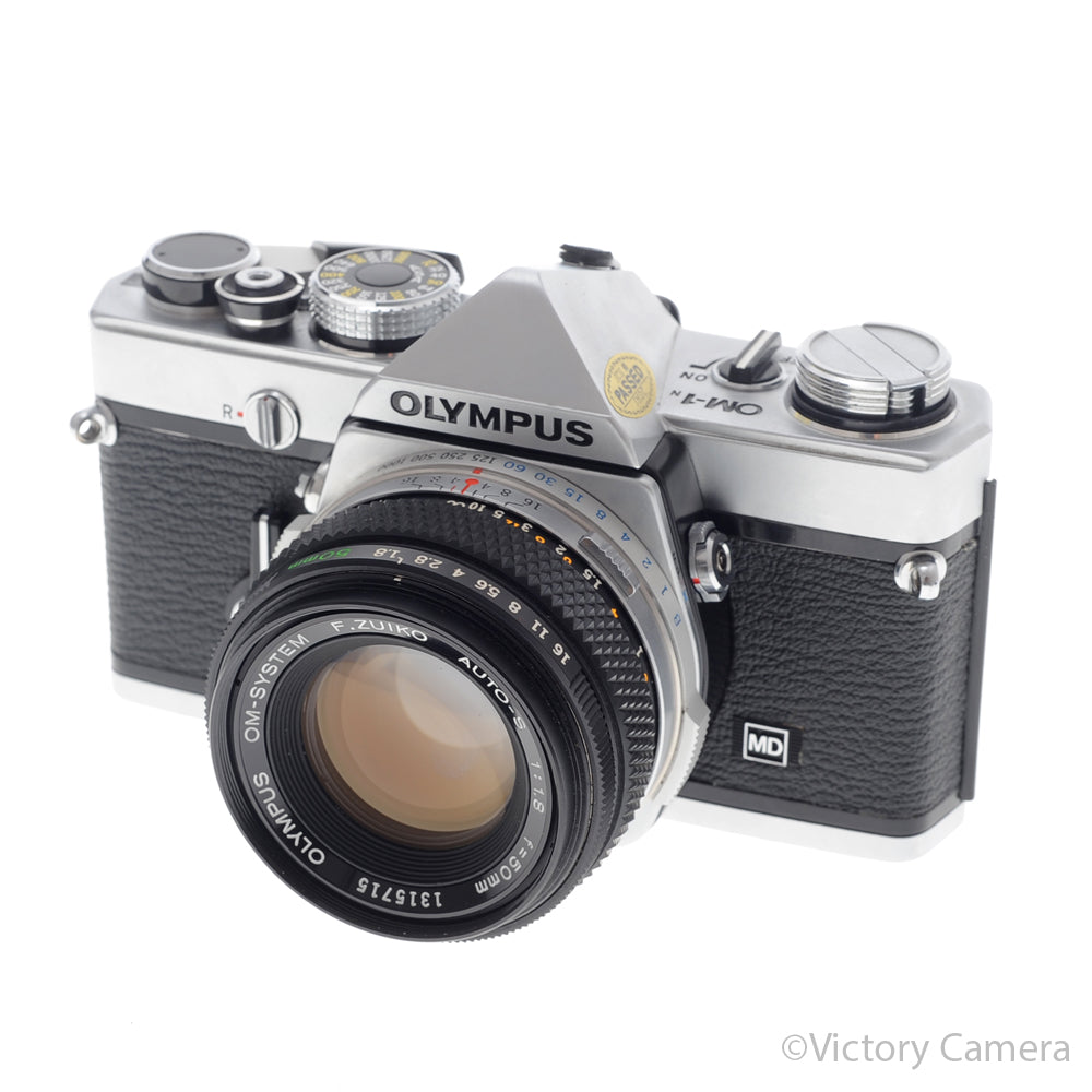 Olympus OM-1N MD Chrome Film Camera Body w/ 50mm f1.8 Lens [EXC+] image 2