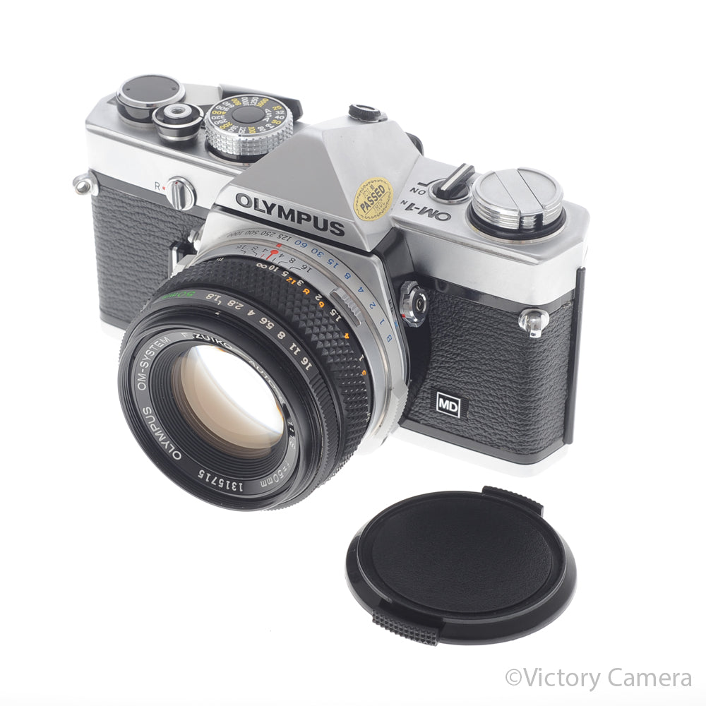 Olympus OM-1N MD Chrome Film Camera Body w/ 50mm f1.8 Lens [EXC+] image 5