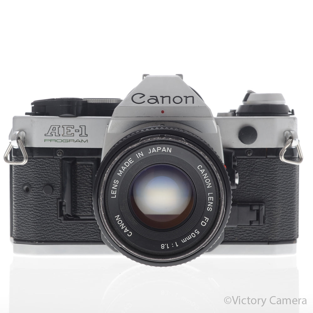 Canon AE-1 Program Chrome 35mm Film SLR Camera 50mm f1.8 Lens [EXC-] image 1