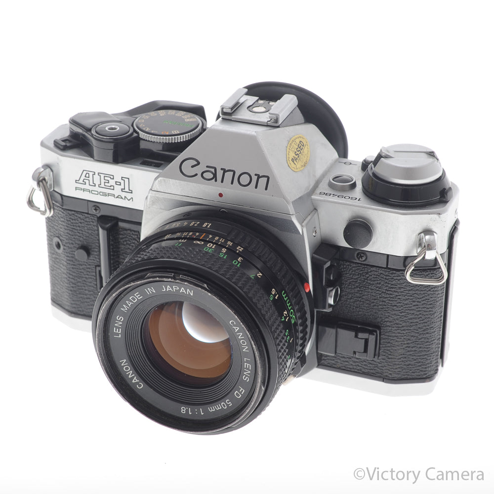 Canon AE-1 Program Chrome 35mm Film SLR Camera 50mm f1.8 Lens [EXC-] image 2