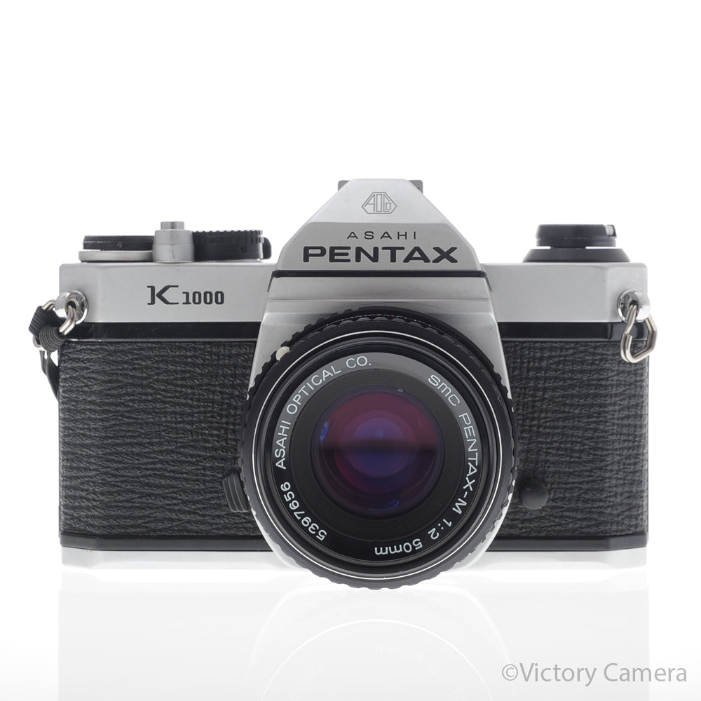 Pentax K1000 Chrome 35mm Film Camera w/ 50mm f2 Lens [EXC] - Victory Camera