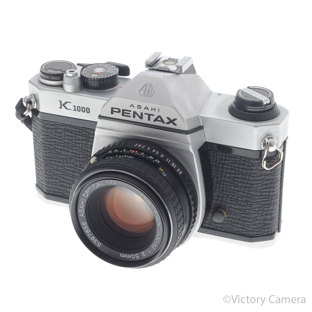 Pentax K1000 Chrome 35mm Film Camera w/ 50mm f2 Lens [EXC] image 2