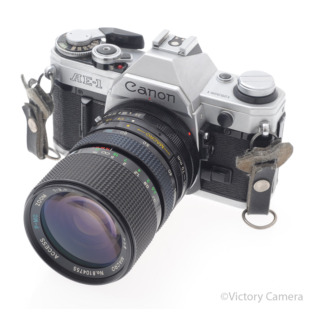 Canon AE-1 35mm Chrome Camera w/ 35-70mm Zoom Lens [EXC] image 2