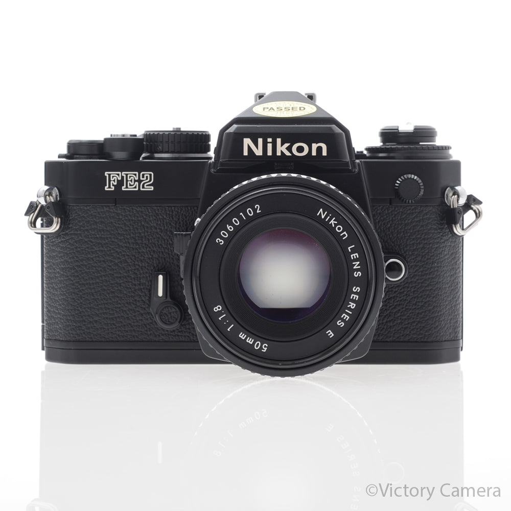 Nikon FE-2 FE2 Black 35mm Camera with 50mm f1.8 AI-s Lens [EXC+] image 1