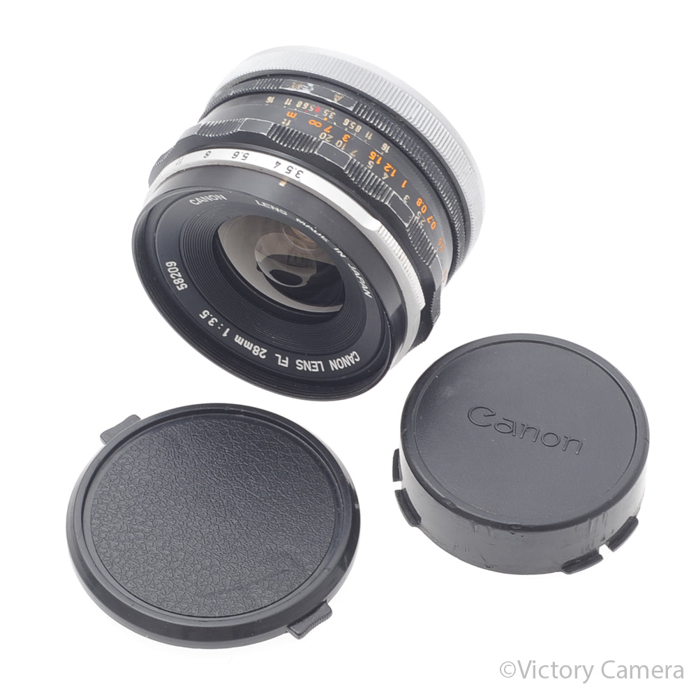 Canon FL 28mm f3.5 Manual Focus Wide Angle Lens [GOOD] - Victory Camera