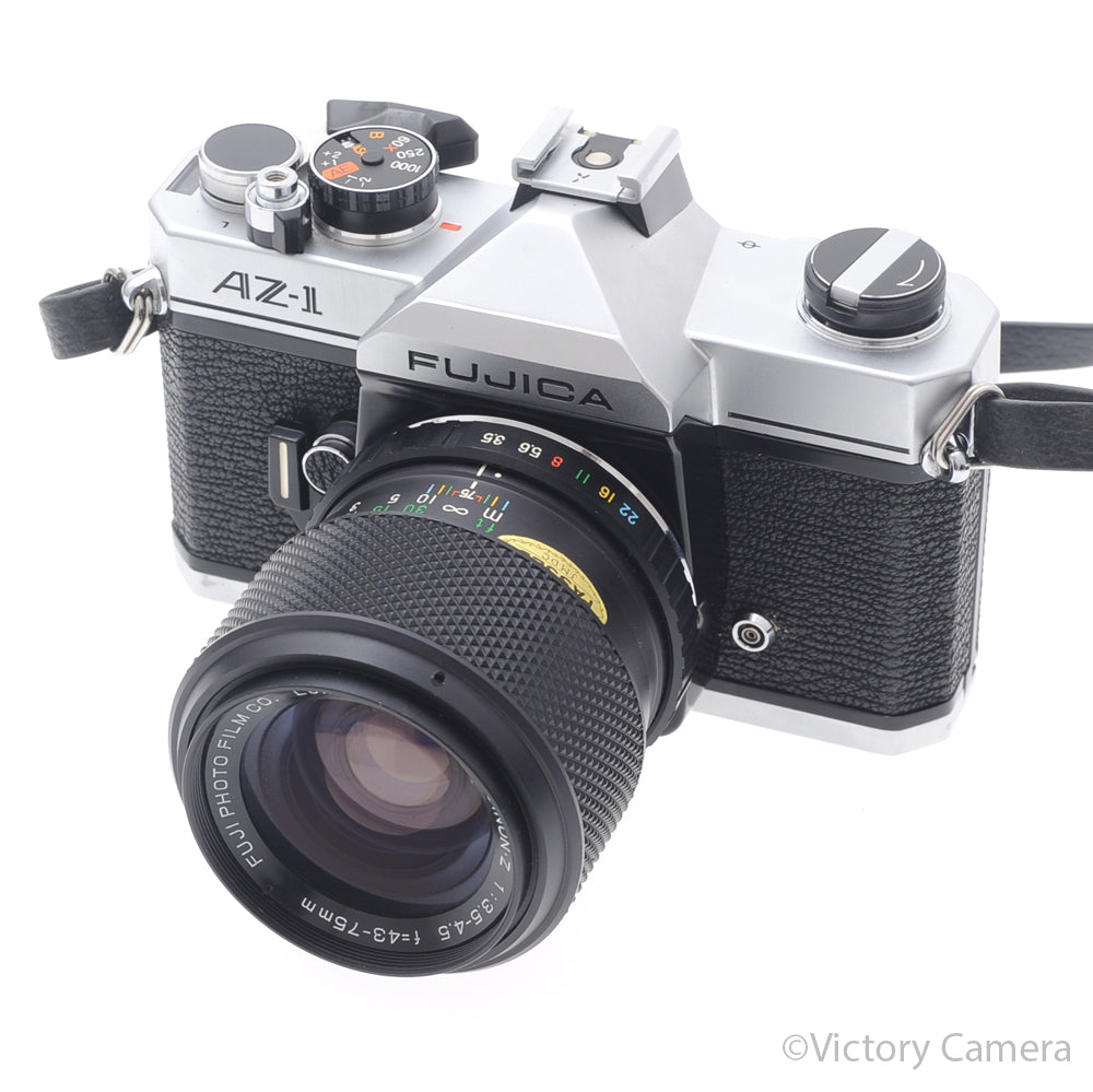Fujica AZ-1 AZ1 Chrome 35mm Film SLR w/ 43-75mm Zoom Lens [EXC+] - Victory Camera
