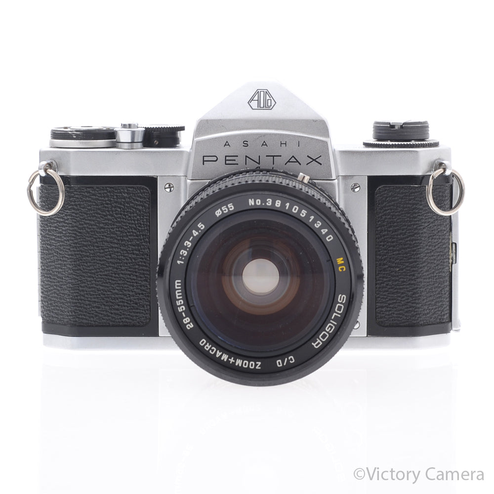 Pentax H2 Chrome 35mm Camera w/ 28-55mm Zoom Lens [EXC] image 1