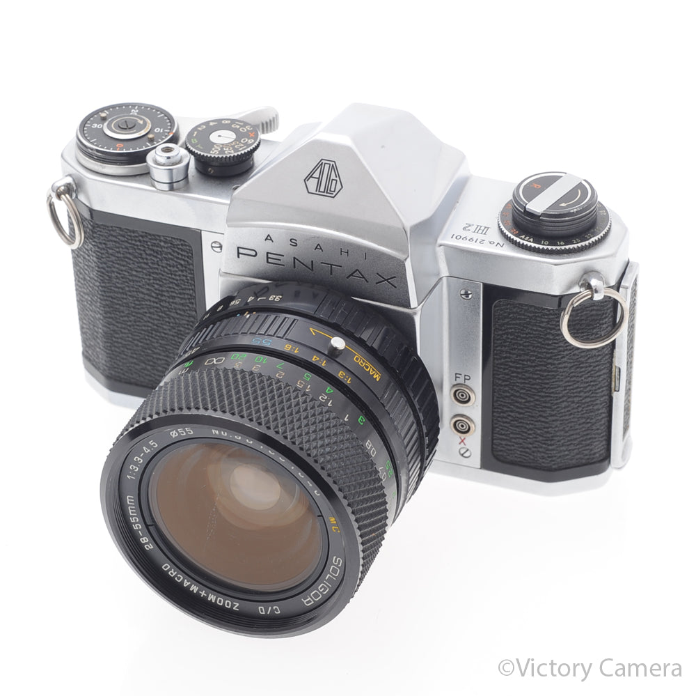 Pentax H2 Chrome 35mm Camera w/ 28-55mm Zoom Lens [EXC] image 2