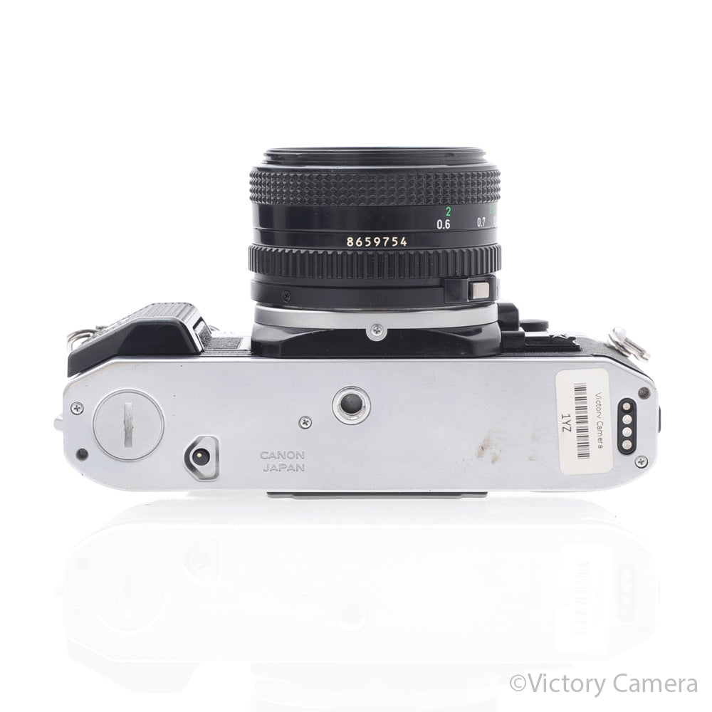 Canon AE-1 Program Chrome 35mm Film SLR Camera 50mm f1.8 Lens -CLA'd- [EXC] image 4