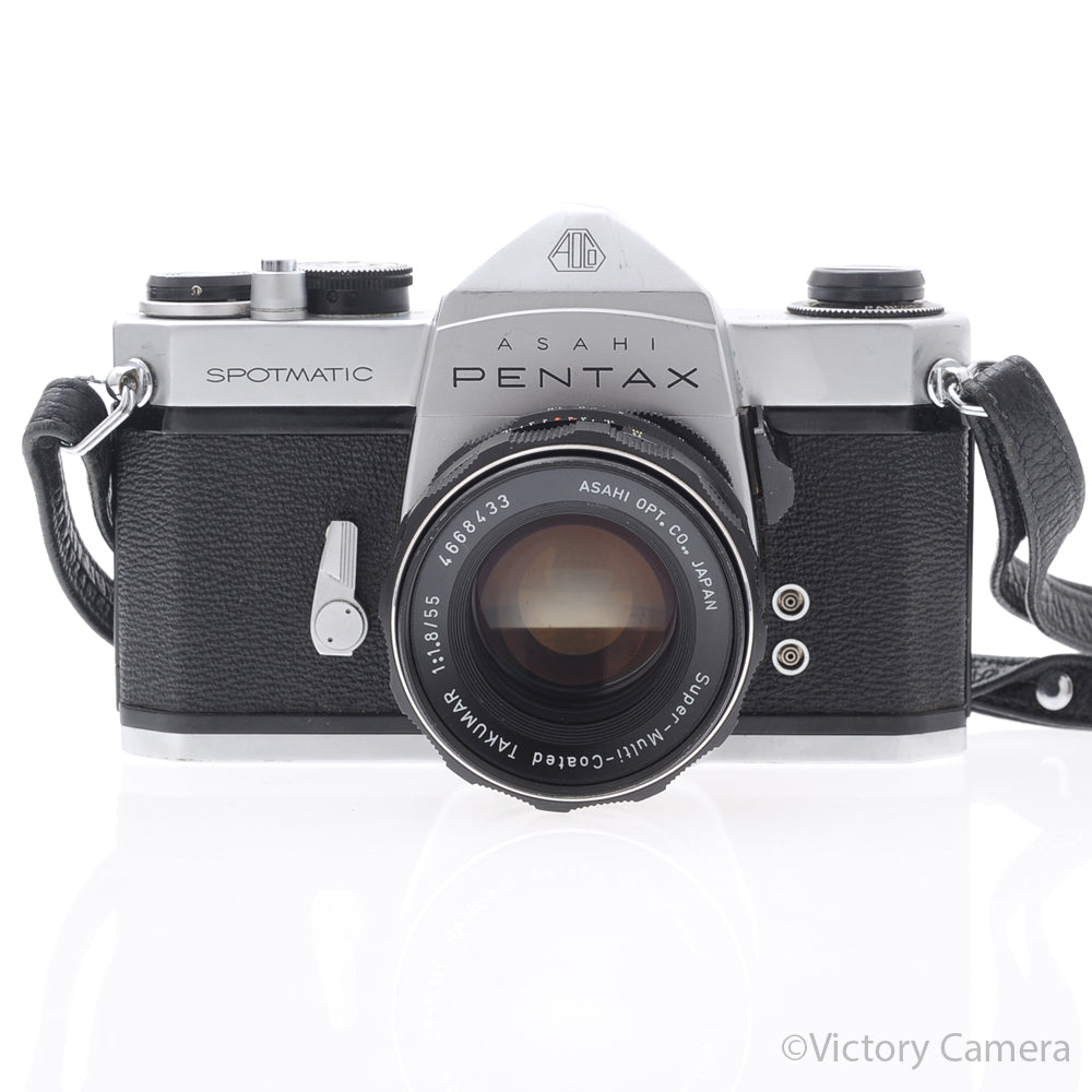 Pentax Spotmatic Chrome 35mm Camera w/ 55mm f2 Lens -No Meter- [EXC-] image 1