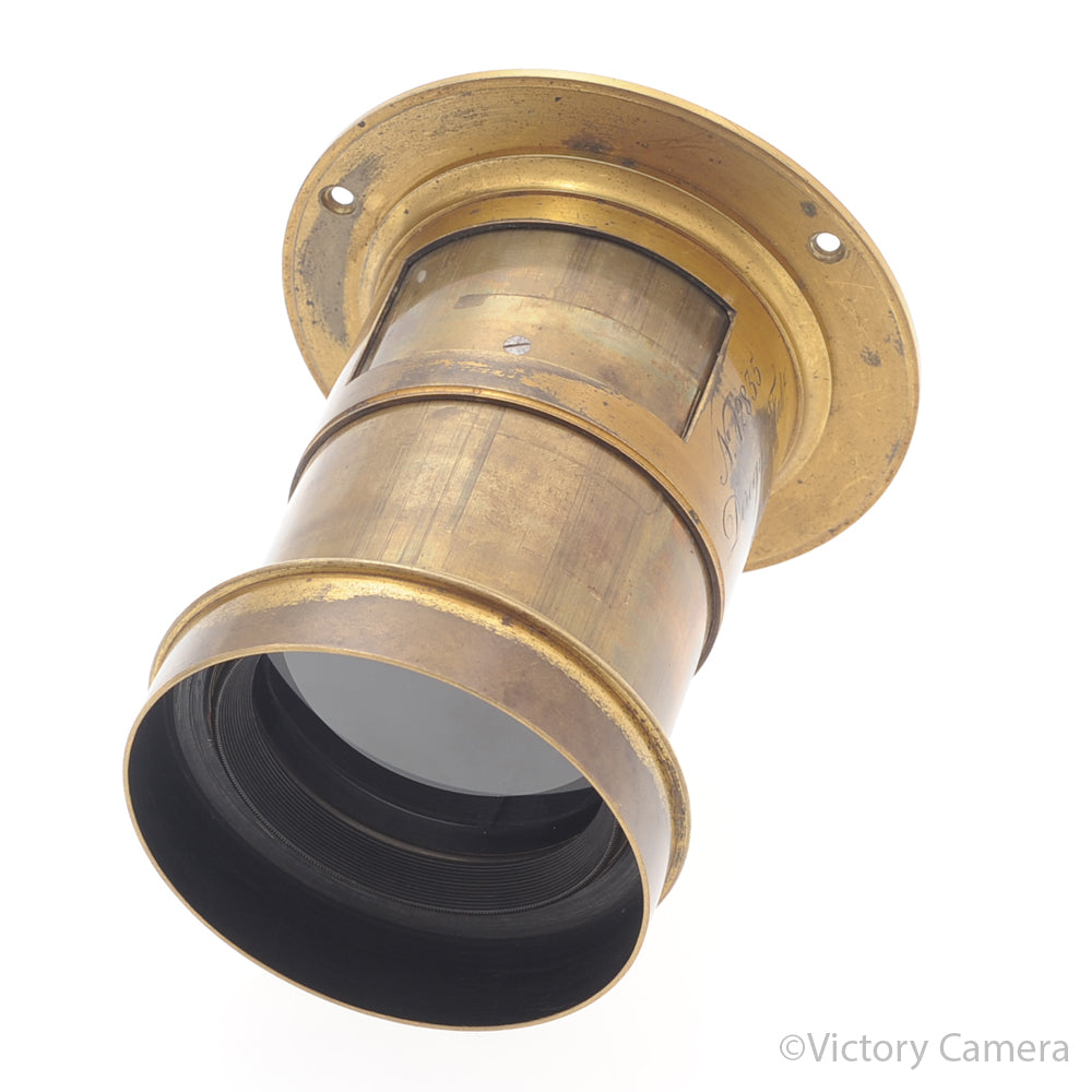 Derogy Paris Petzval 190mm f6 (?) Large Format Brass Lens [EXC] - Victory Camera