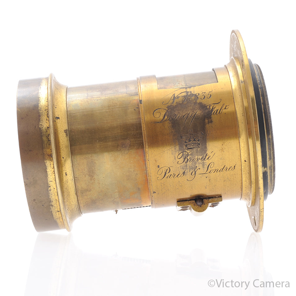 Derogy Paris Petzval 190mm f6 (?) Large Format Brass Lens [EXC] - Victory Camera