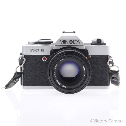 Minolta XG-A Chrome 35mm Film Camera w/ 50mm f1.7 Prime Lens [EXC+] image 1