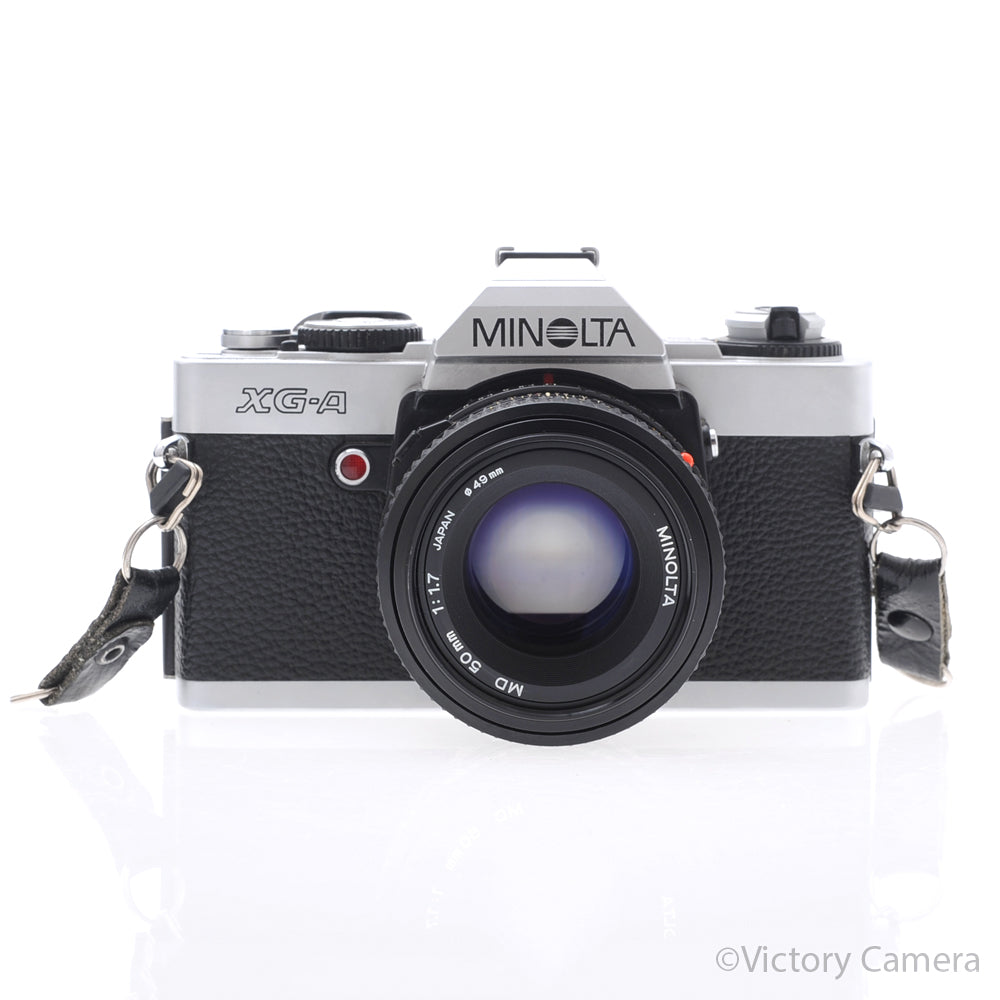 Minolta XG-A Chrome 35mm Film Camera w/ 50mm f1.7 Prime Lens [EXC+] image 1