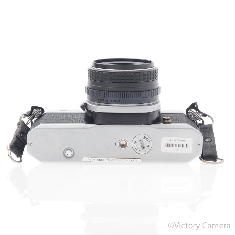 Pentax K1000 Chrome 35mm Film Camera w/ 50mm f2 Lens [EXC] - Victory Camera