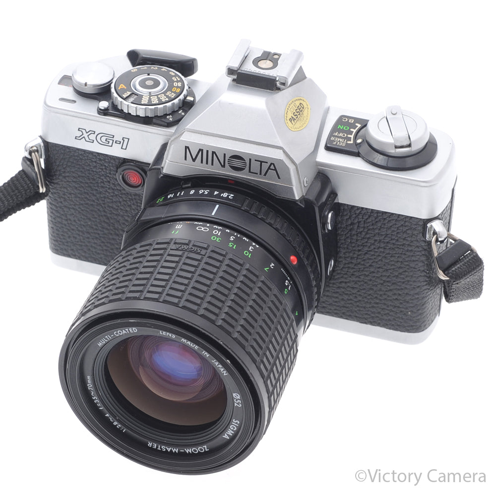 Minolta XG-1 XG1 Chrome 35mm Camera w/ 35-70mm f2.8-4 Zoom Lens [EXC+] - Victory Camera