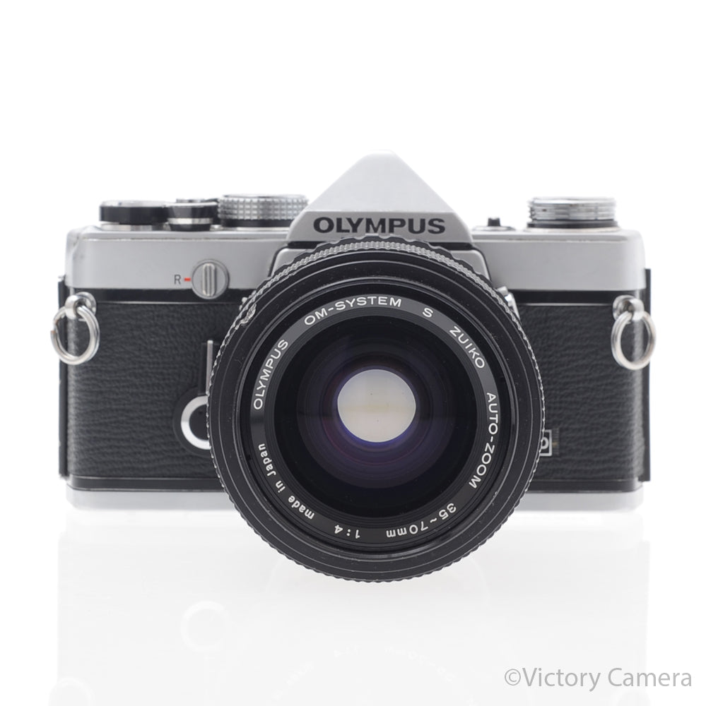 Olympus OM-1N MD Chrome Film Camera Body w/ 35-70mm Zoom Lens [GOOD] image 1