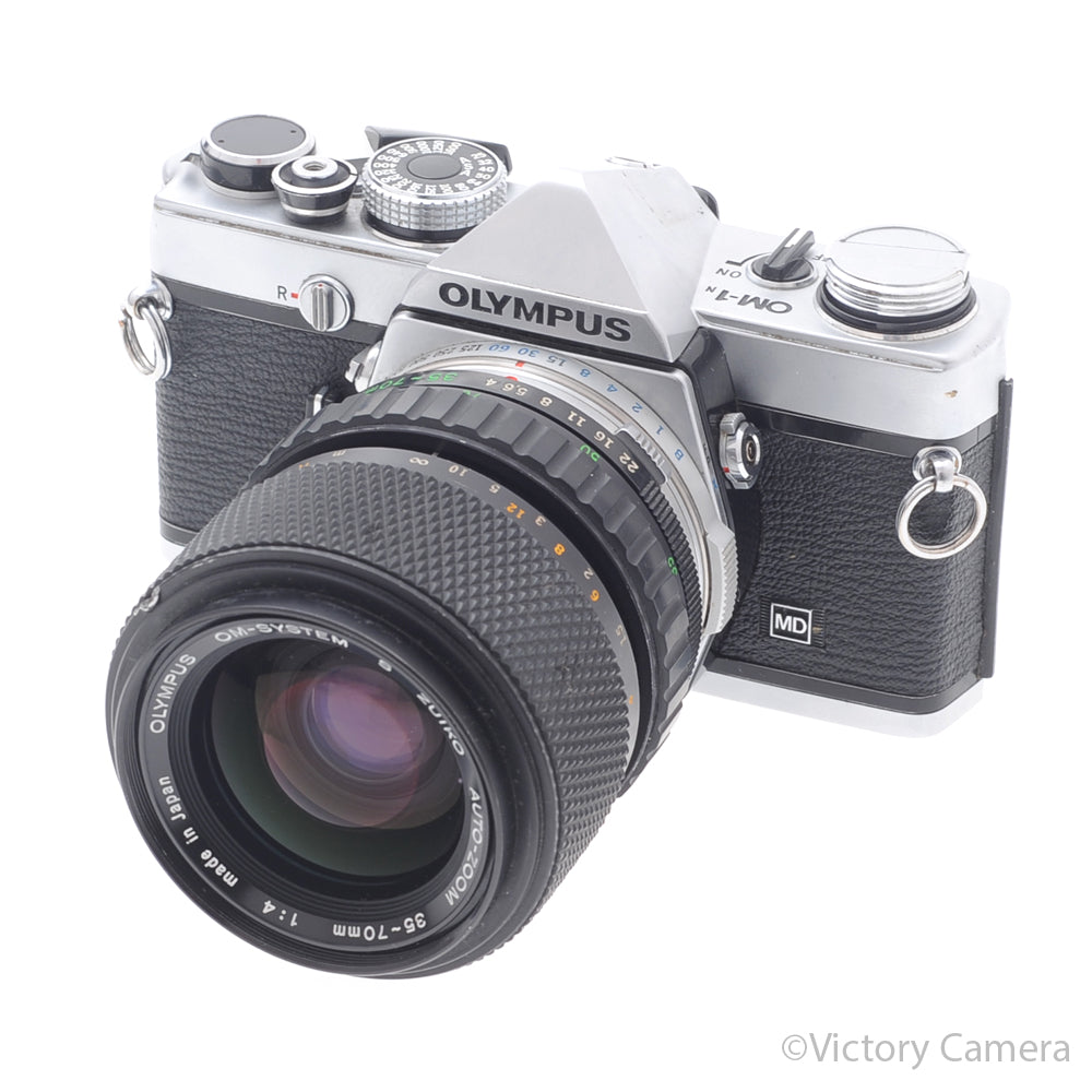 Olympus OM-1N MD Chrome Film Camera Body w/ 35-70mm Zoom Lens [GOOD] image 2