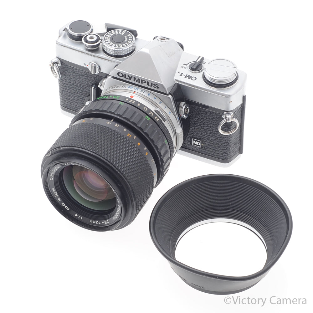 Olympus OM-1N MD Chrome Film Camera Body w/ 35-70mm Zoom Lens [GOOD] image 5