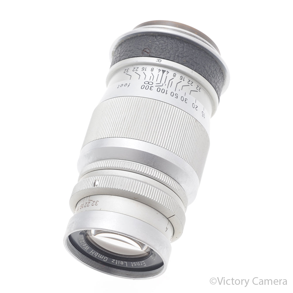Leitz Leica Elmar 9cm 90mm f4 Chrome LTM Lens w/ Bubble [GOOD] image 1