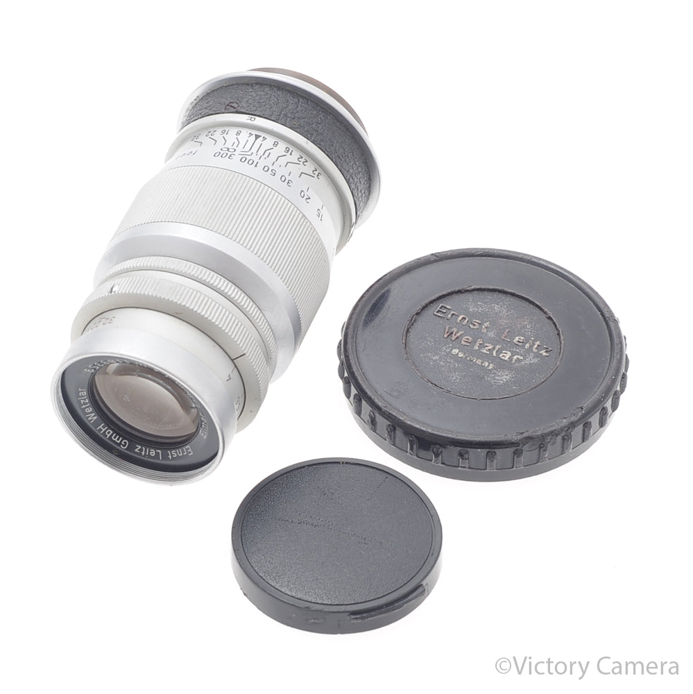 Leitz Leica Elmar 9cm 90mm f4 Chrome LTM Lens w/ Bubble [GOOD] image 5