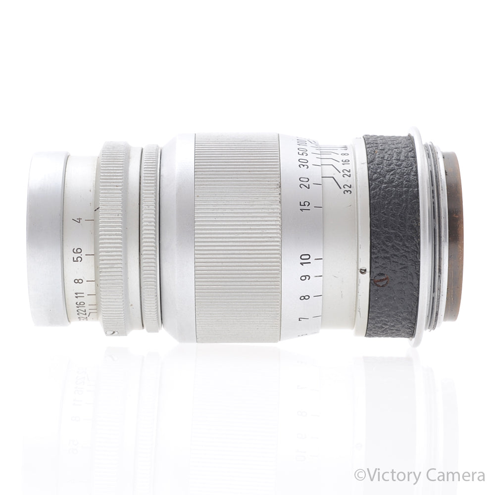 Leitz Leica Elmar 9cm 90mm f4 Chrome LTM Lens w/ Bubble [GOOD] image 4