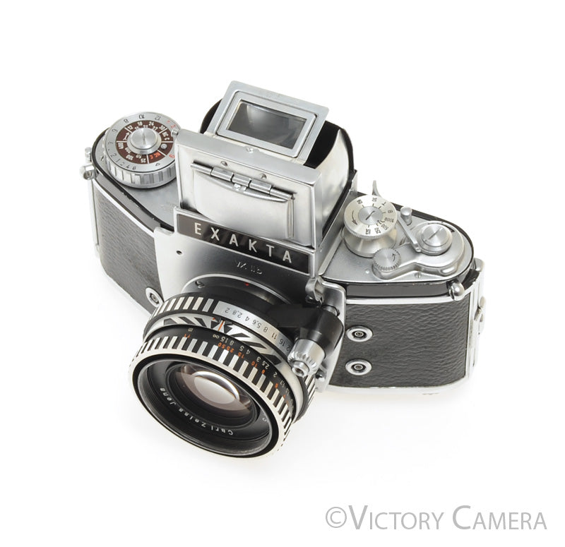 Exakta VX IIb Chrome 35mm Camera w/ Carl Zeiss Jena 50mm f2 Lens WLF [EXC] - Victory Camera