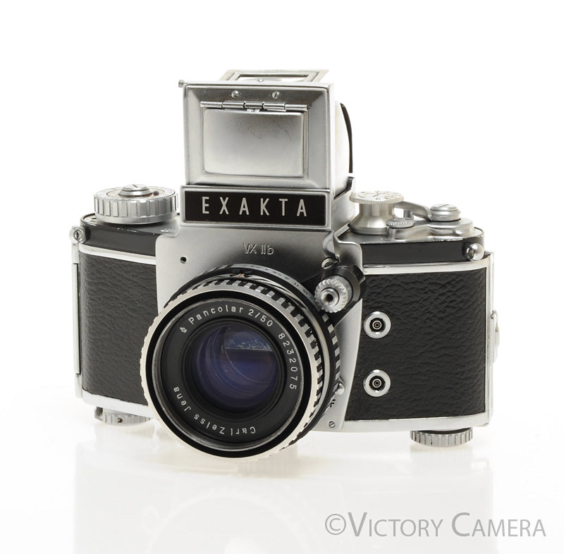 Exakta VX IIb Chrome 35mm Camera w/ Carl Zeiss Jena 50mm f2 Lens WLF [EXC] - Victory Camera