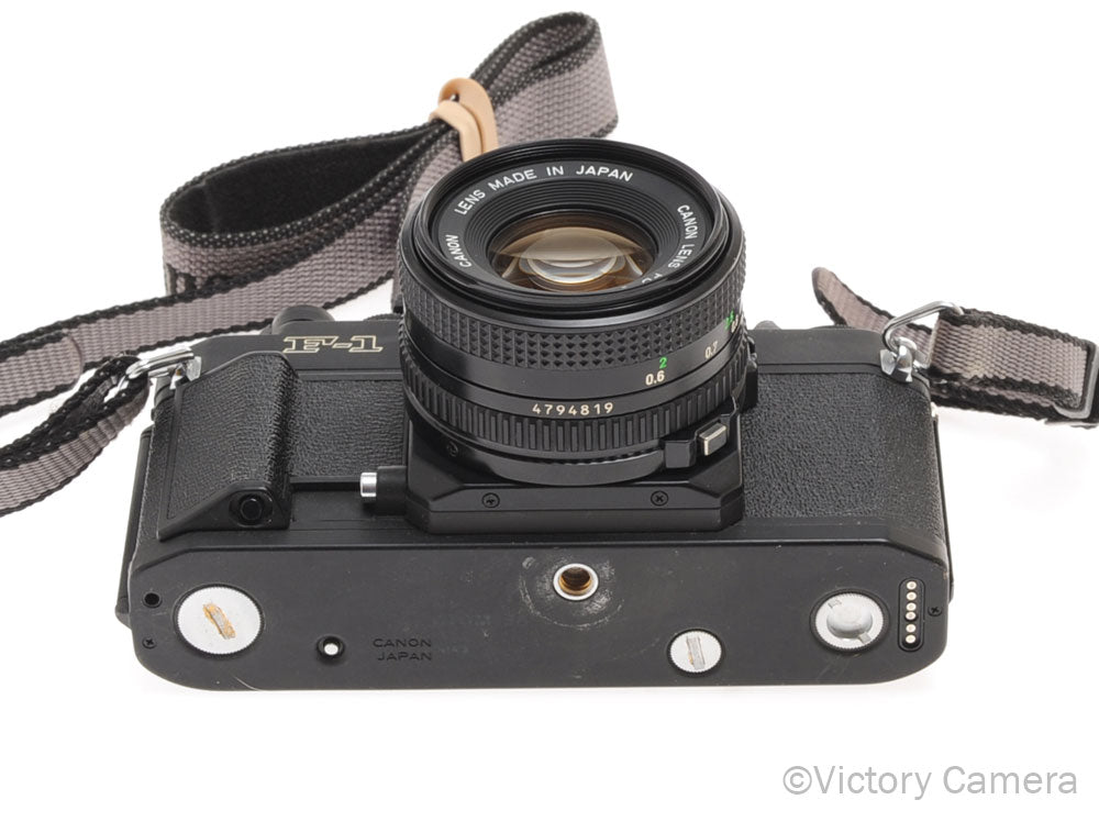 Canon New F1 F-1 Black 35mm Camera w/ 50mm f1.8 Lens [EXC] - Victory Camera