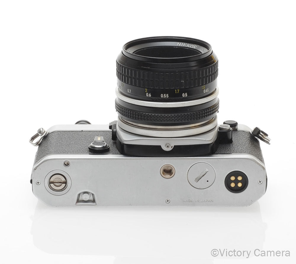 Nikon FE Chrome 35mm Film Camera 50mm F2.0 Lens [EXC] - Victory Camera