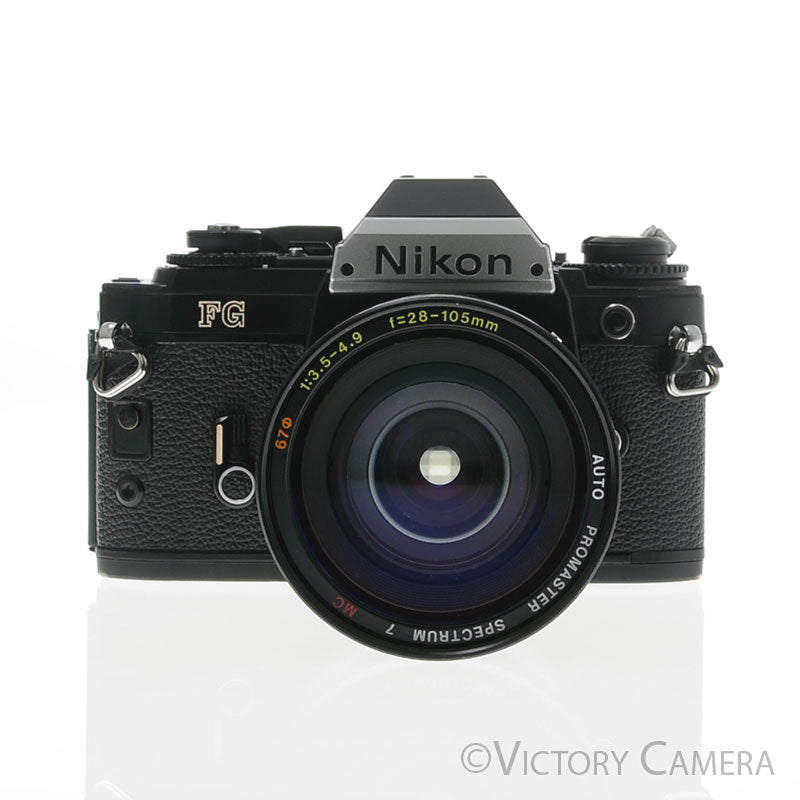Nikon FG "Panda" 35mm Camera w/ 28-105mm Zoom Lens [EXC-] - Victory Camera
