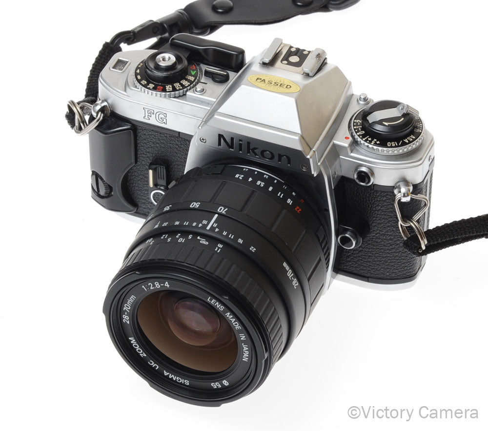 Nikon FG Black Camera w/ 28-70mm Zoom Lens [EXC] - Victory Camera