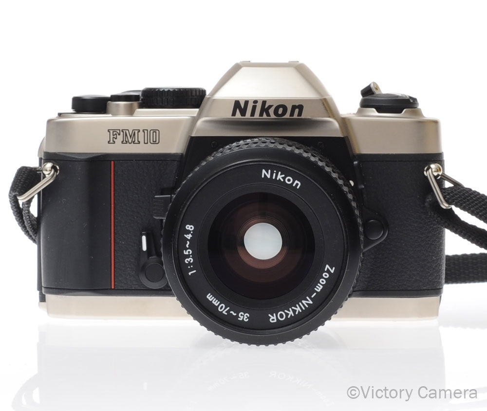 Nikon FM10 FM-10 35mm SLR Film Camera with 35-70mm Zoom Lens [EXC] - Victory Camera