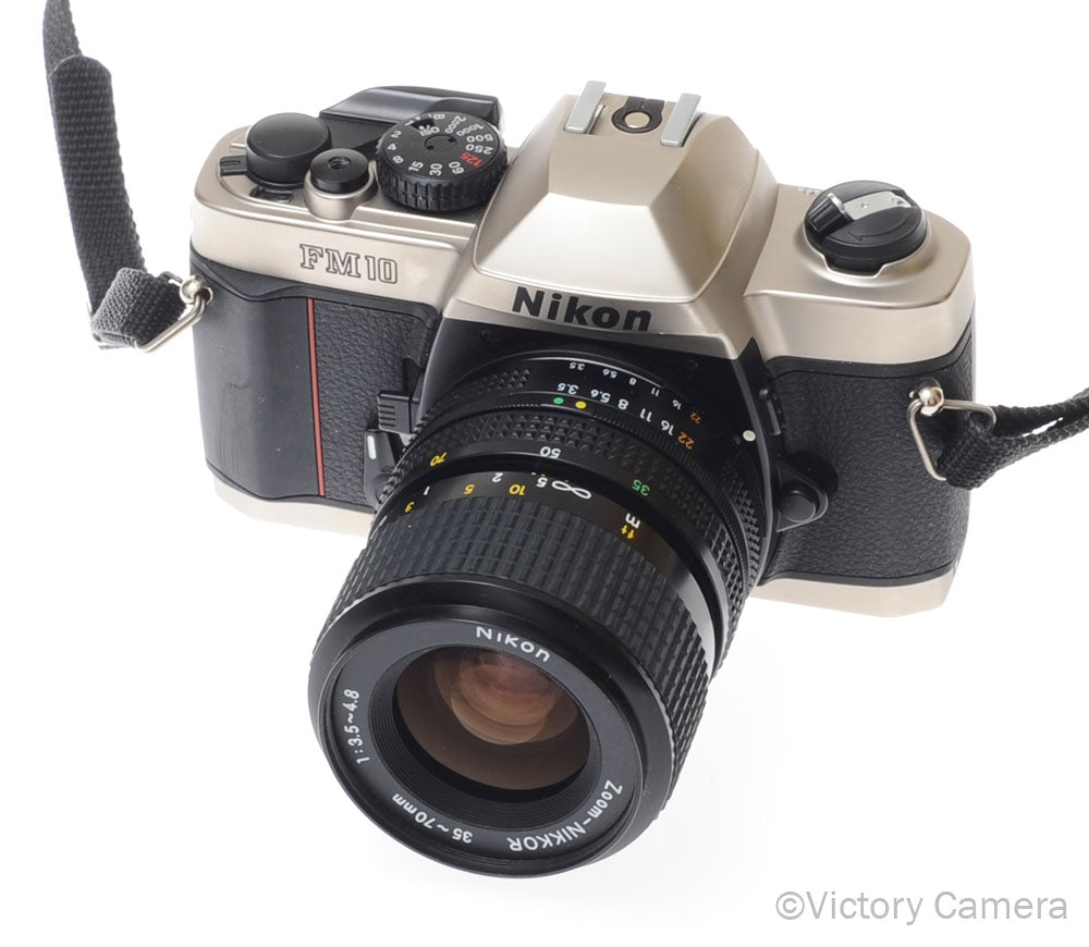 Nikon FM10 FM-10 35mm SLR Film Camera with 35-70mm Zoom Lens [EXC] - Victory Camera