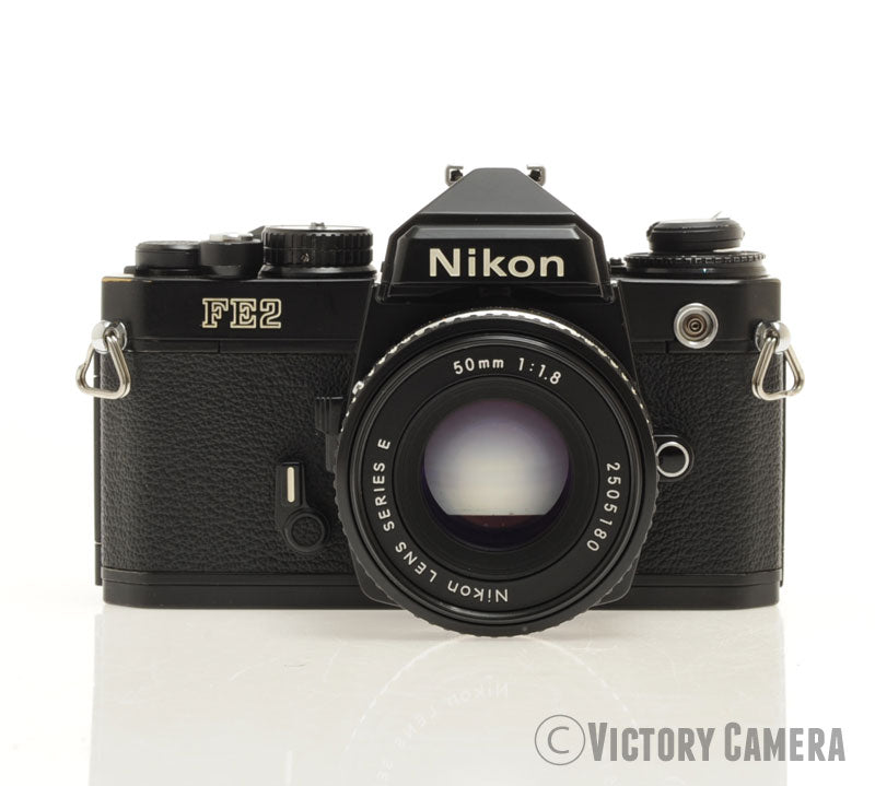 Nikon FE-2 FE2 Black 35mm Camera with 50mm f1.8 AI-S Lens -New Seals- [EXC]