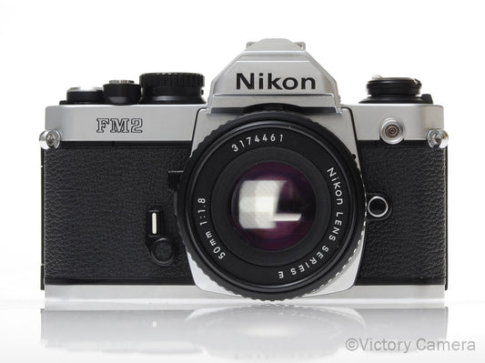 Nikon FM2-N FM2N Chrome Camera Body w/ 50mm f1.8 AI-s Lens -New Seals- [EXC] - Victory Camera