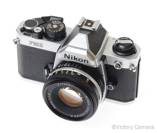 Nikon FM2-N FM2N Chrome Camera Body w/ 50mm f1.8 AI-s Lens -New Seals- [EXC] - Victory Camera