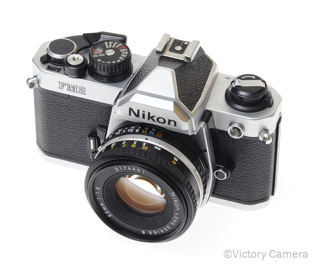 Nikon FM2-N FM2N Chrome Camera Body w/ 50mm f1.8 AI-s Lens -New Seals- [EXC] - Victory Camera