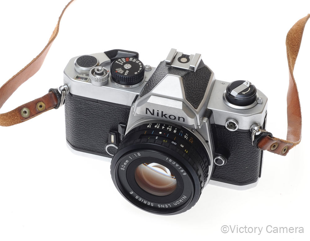 Nikon FM Chrome 35mm Film Camera w/ 50mm f1.8 AI-s Lens [EXC] - Victory Camera