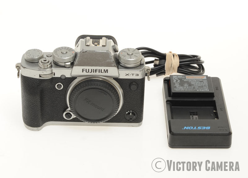 FUJI Fujifilm X-T3 XT3 26.1MP Chrome Mirrorless Camera Body [EXC-] - Victory Camera