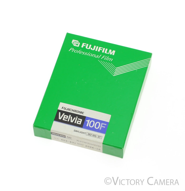 Fuji Fujichrome Velvia 100F 50 Sheets 4x5 Slide Film -Exp. 2004- [AS-IS] - Victory Camera