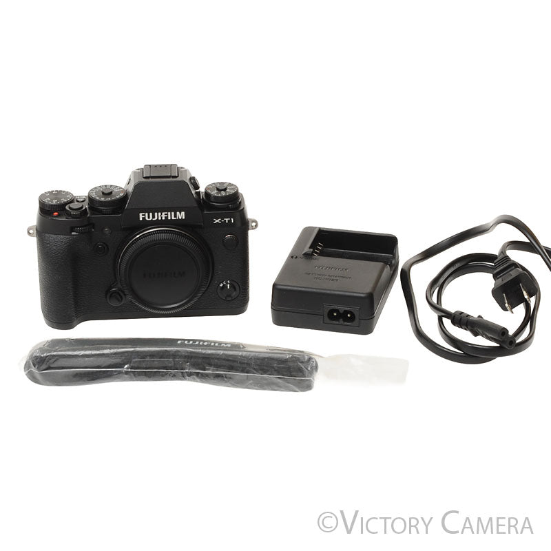 Fuji X-T1 XT1 16.3MP Black Mirrorless Digital Camera Body ~2150 Shots- [MINT-] - Victory Camera