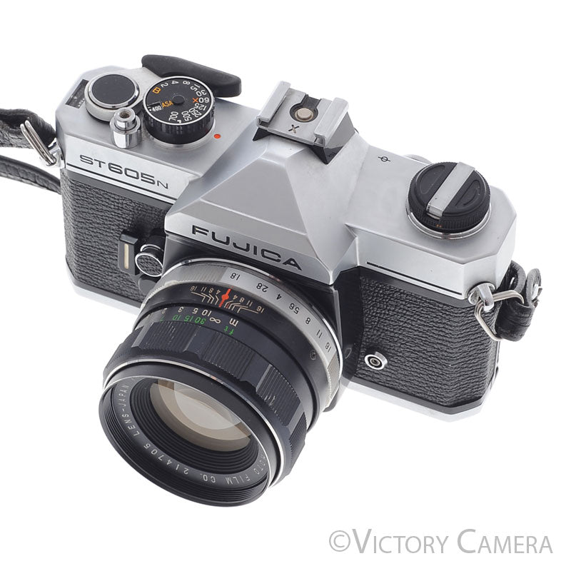 Fuji Fujica ST605N Chrome 35mm SLR Camera w/ 55mm f1.8 Lens New Seals [EXC+] - Victory Camera