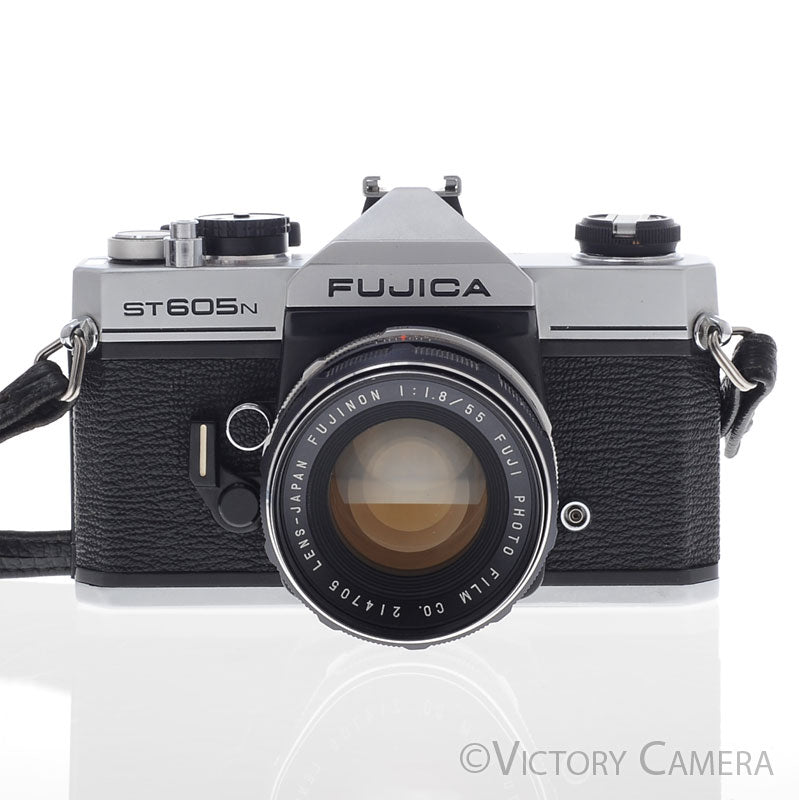 Fuji Fujica ST605N Chrome 35mm SLR Camera w/ 55mm f1.8 Lens New Seals [EXC+] - Victory Camera