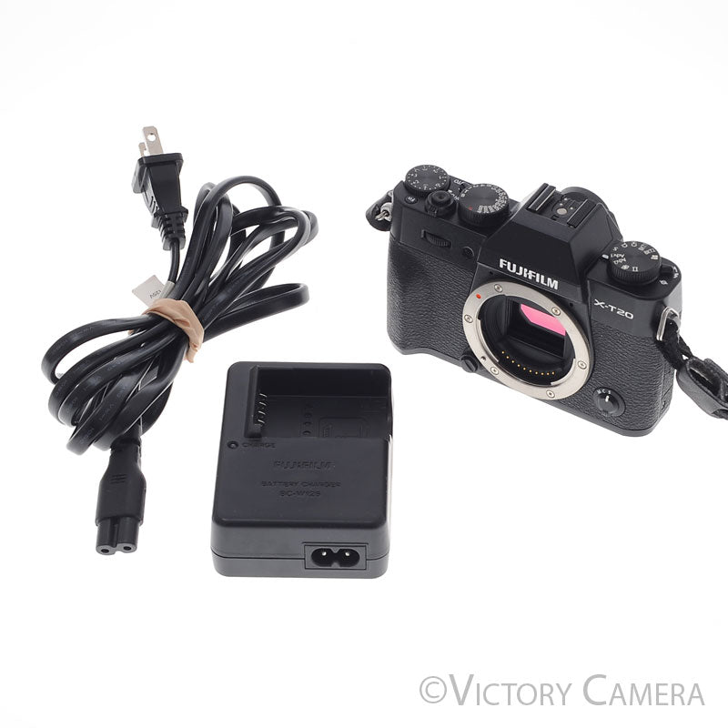 Fuji X-T20 XT20 Black 24MP Mirrorless Digital Camera Body [EXC+] - Victory Camera