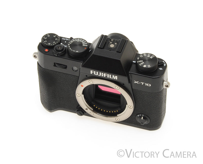 Fuji XT-10 XT10 16.3MP Black Mirrorless Digital Camera Body [EXC] - Victory Camera