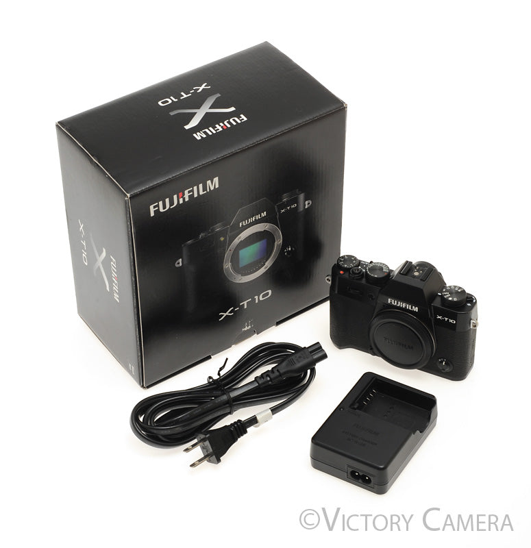 Fuji XT-10 XT10 16.3MP Black Mirrorless Digital Camera Body [EXC] - Victory Camera
