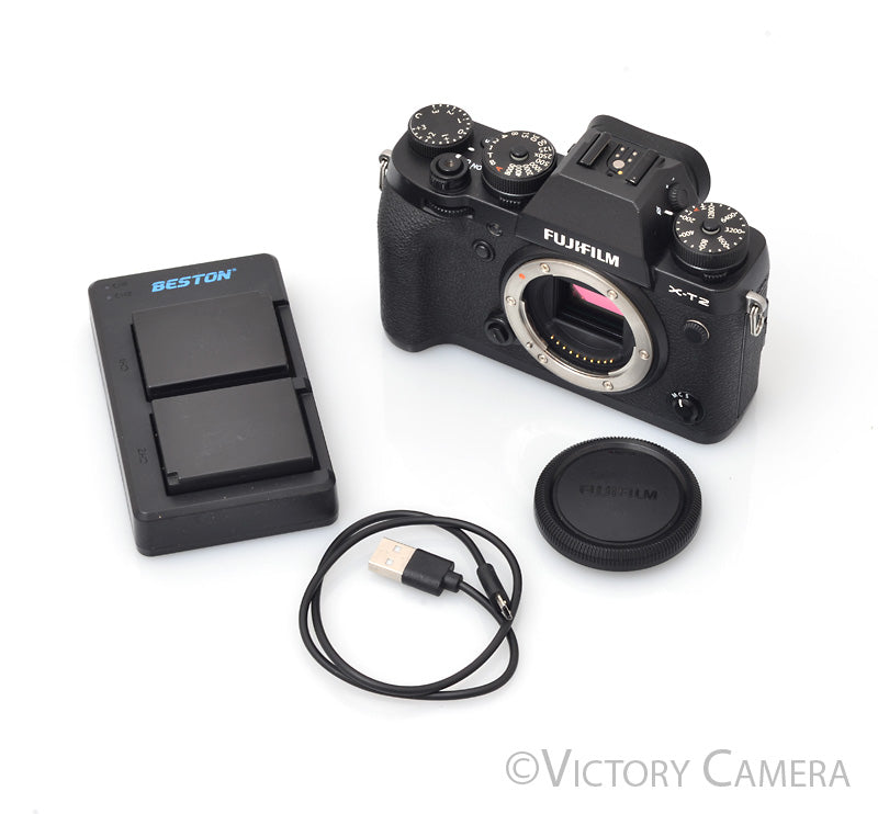 Fuji X-T2 Black 24.3MP Mirrorless Digital Camera Body [EXC+] - Victory Camera