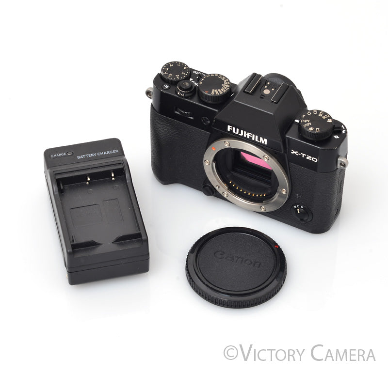 Fuji X-T20 Black 24MP Mirrorless Digital Camera Body [EXC-] - Victory Camera