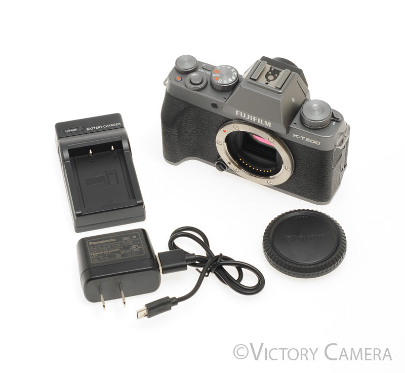 Fuji X-T200 Grey 24MP Mirrorless Digital Camera Body [MINT-]